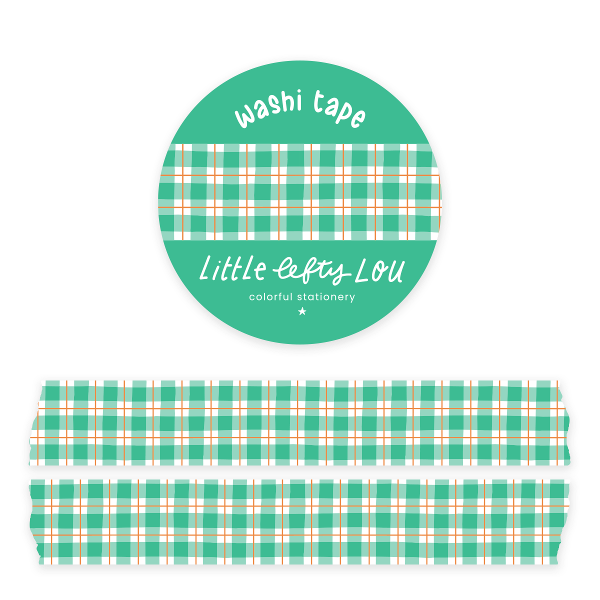 Ruban Washi Vichy Vert