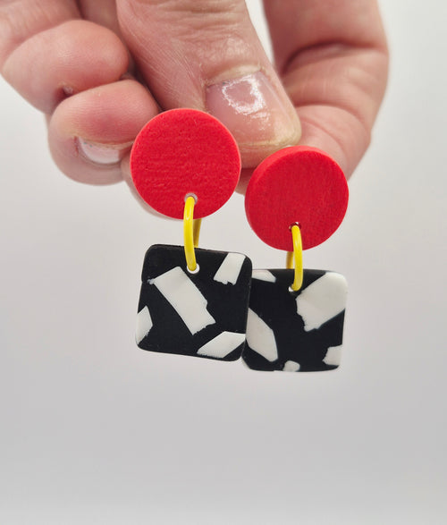 BO POP Memphis rouge, noir et blanc