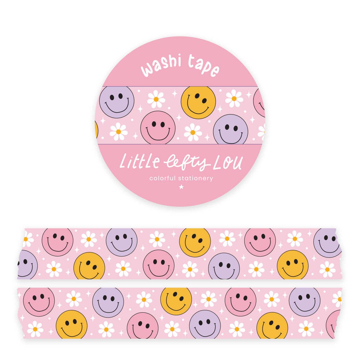 Ruban Washi Smileys Pastel