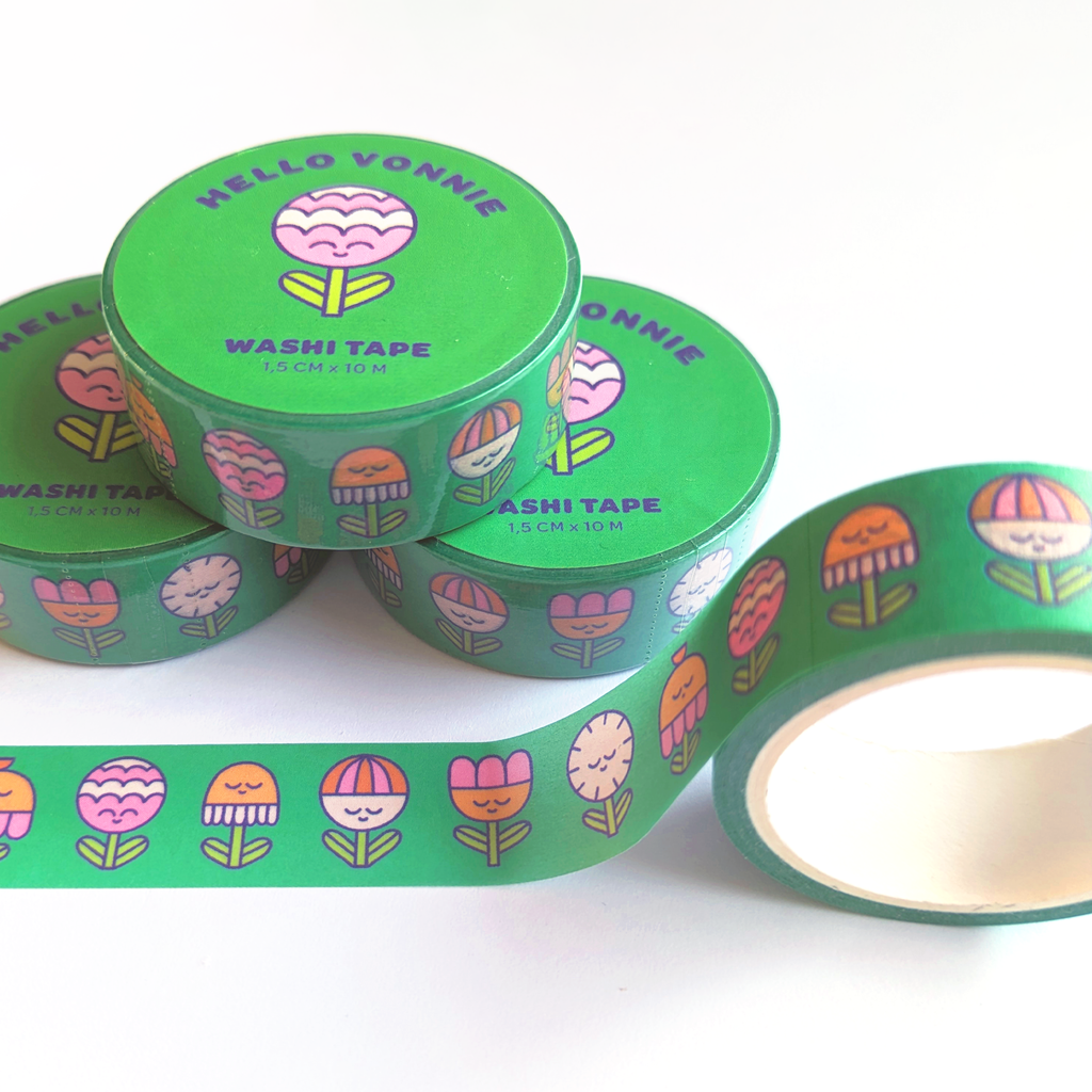 Ruban washi à fleurs