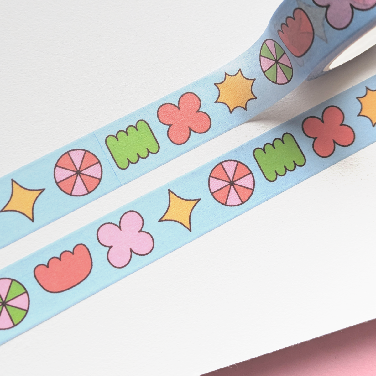 Ruban washi motifs bleus