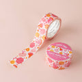 Ruban washi large à motifs de citrouilles roses