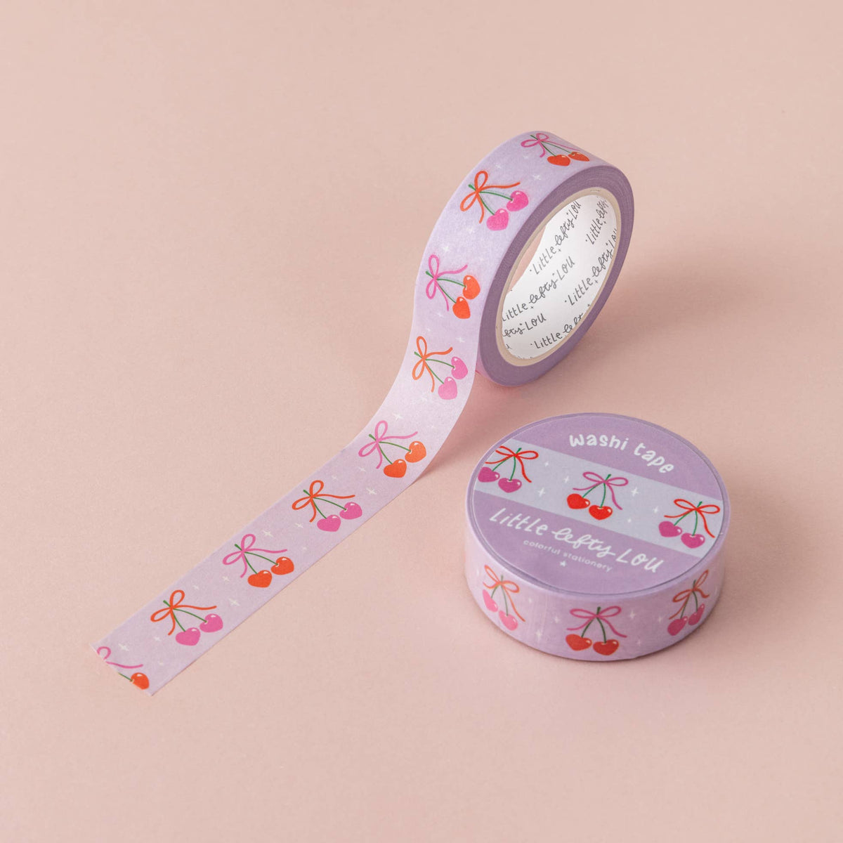Ruban Washi Cerises Cœur
