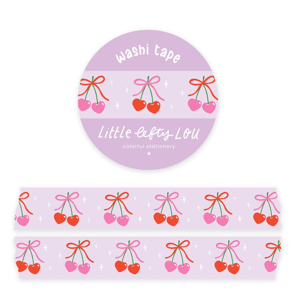 Ruban Washi Cerises Cœur