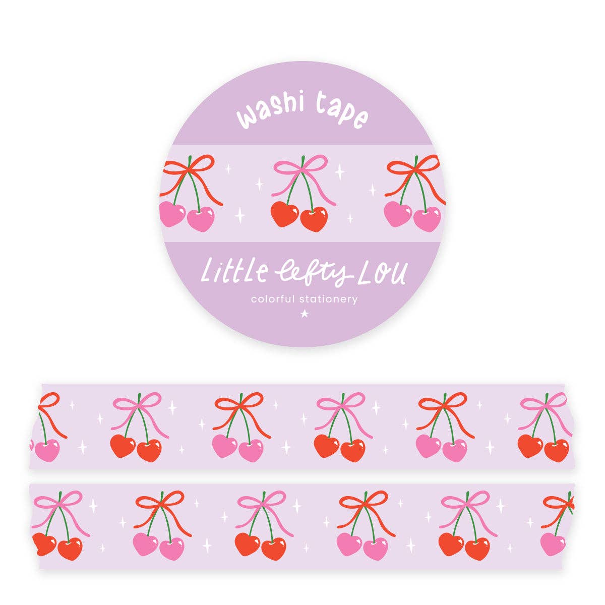 Ruban Washi Cerises Cœur