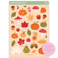 Feuille d'autocollants A5 Trésors d'automne, étanche