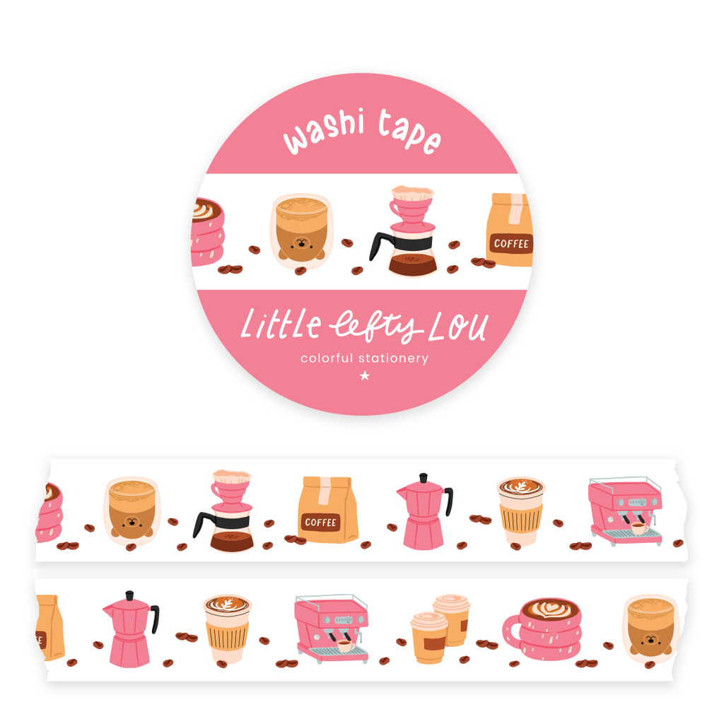 Ruban washi rose « Coffee Time »