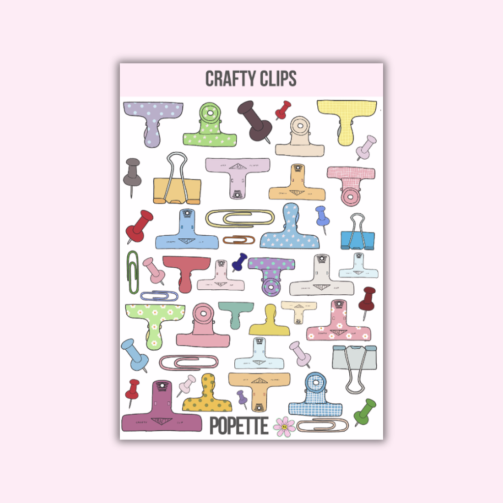 Planche de stickers Crafty Clips A5