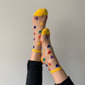 Tutu - chaussettes transparentes coeurs multicolores