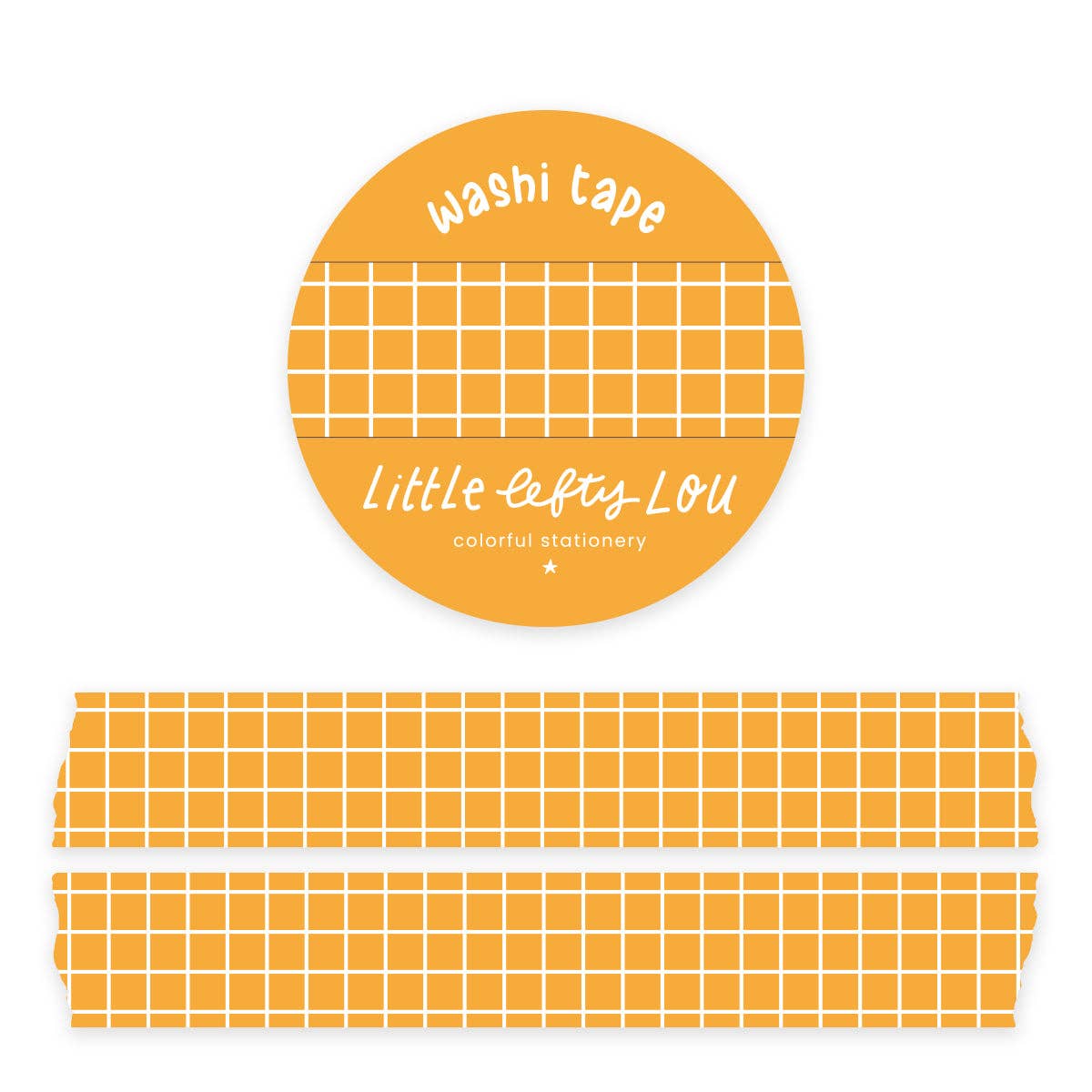 Ruban adhésif Washi à motif quadrillé jaune ocre