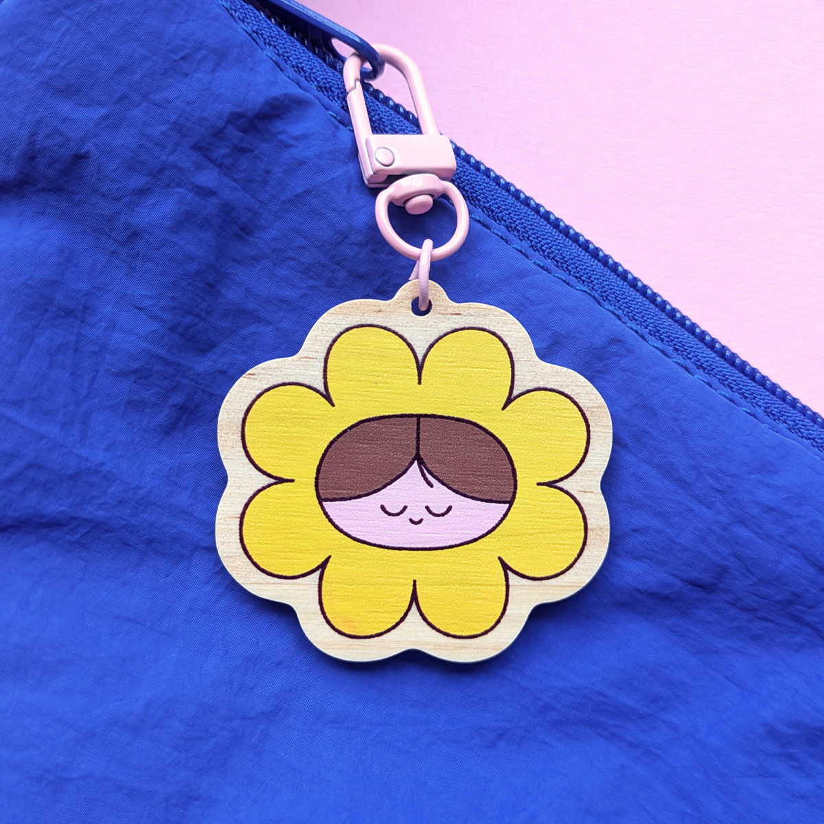 Porte-clé fleur en bois