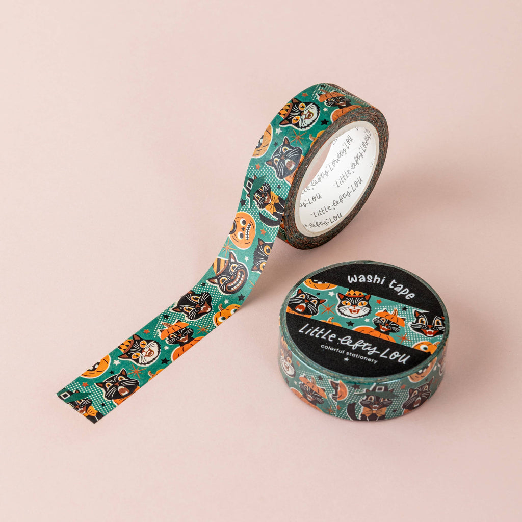 Ruban washi Halloween vintage vert