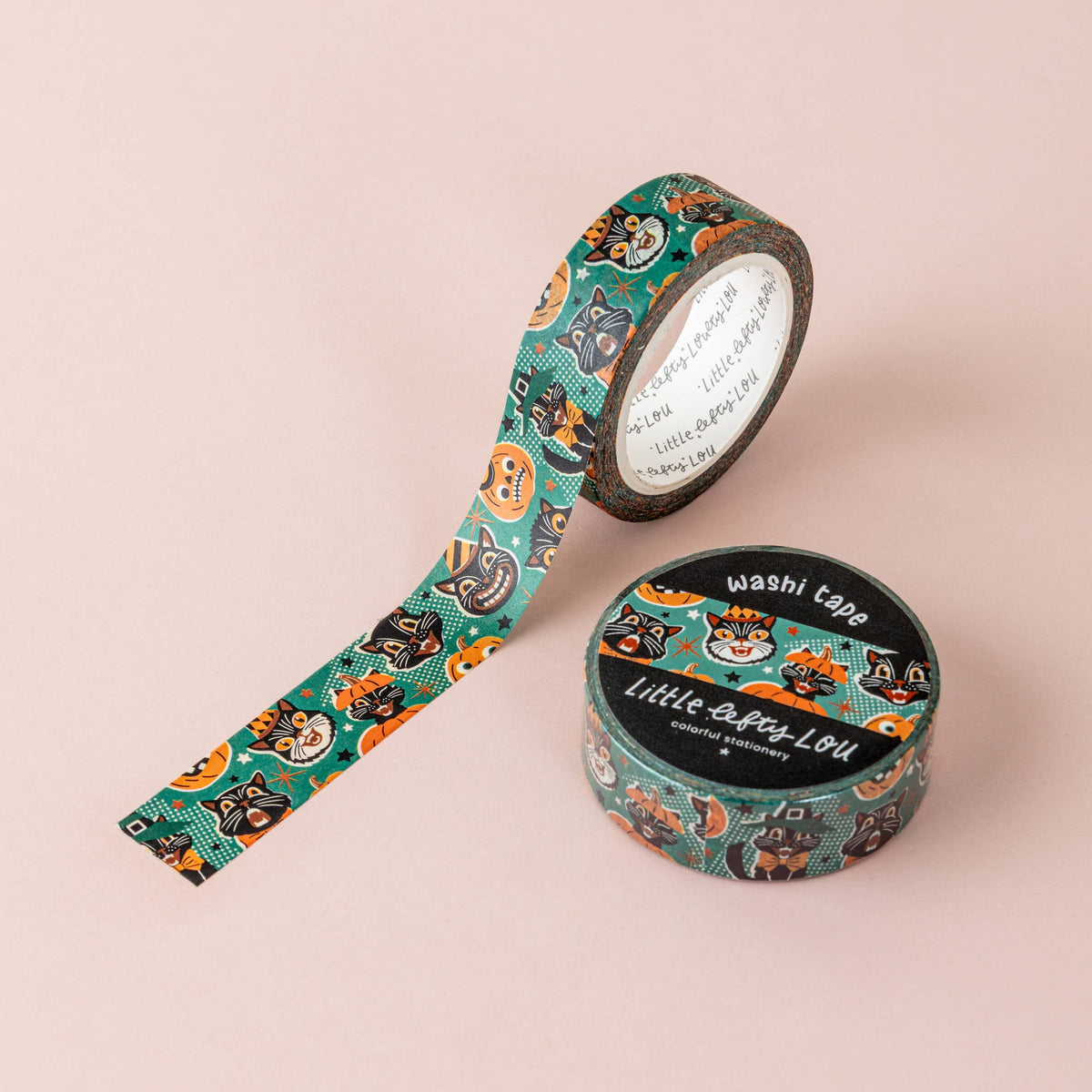 Ruban washi Halloween vintage vert
