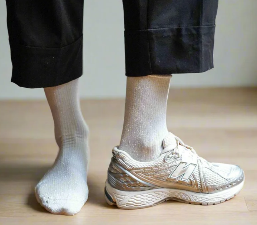 Chaussettes Lurex blanches