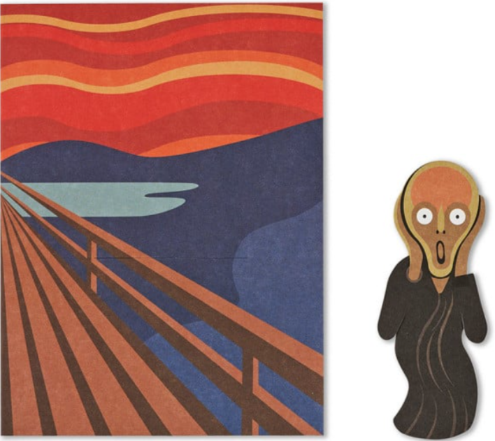 Carte postale avec enveloppe "Le Cri" de Munch