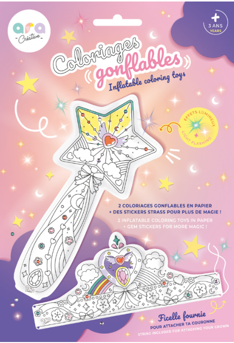 Coloriage gonflable Couronne et Baguette