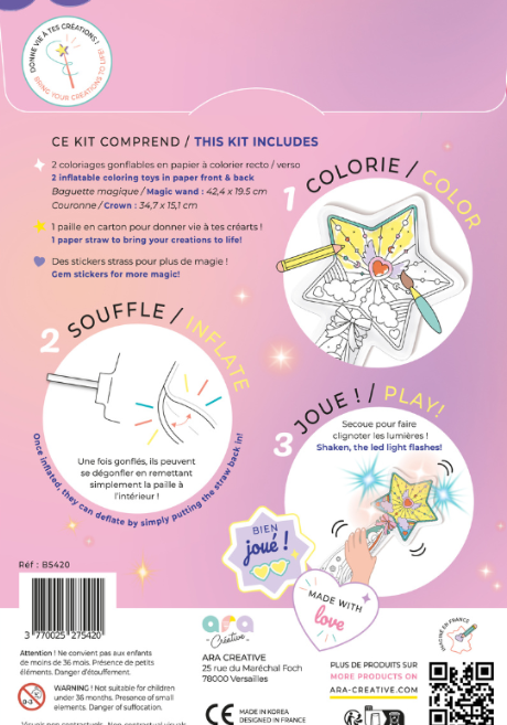 Coloriage gonflable Couronne et Baguette