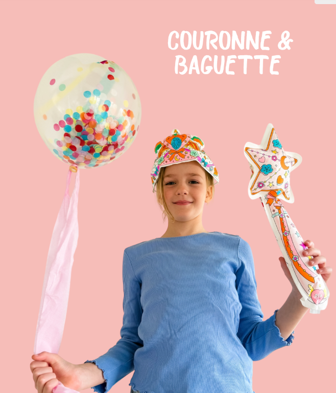 Coloriage gonflable Couronne et Baguette