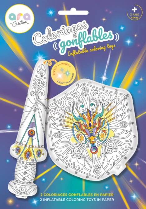 Coloriage gonflable Epée et Bouclier