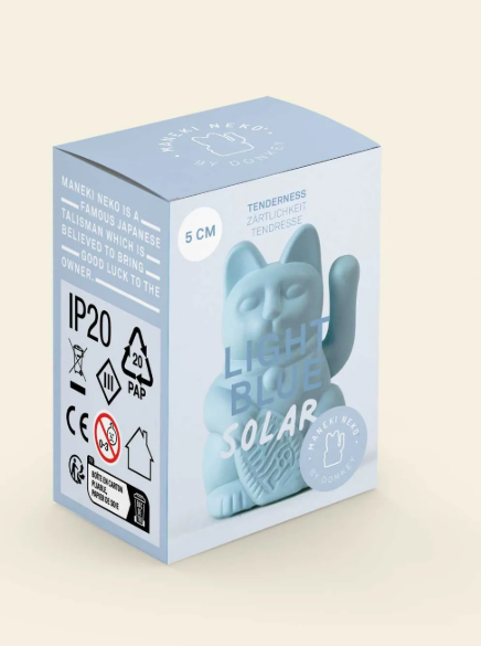 Chat Porte-Bonheur Solaire Bleu Ciel