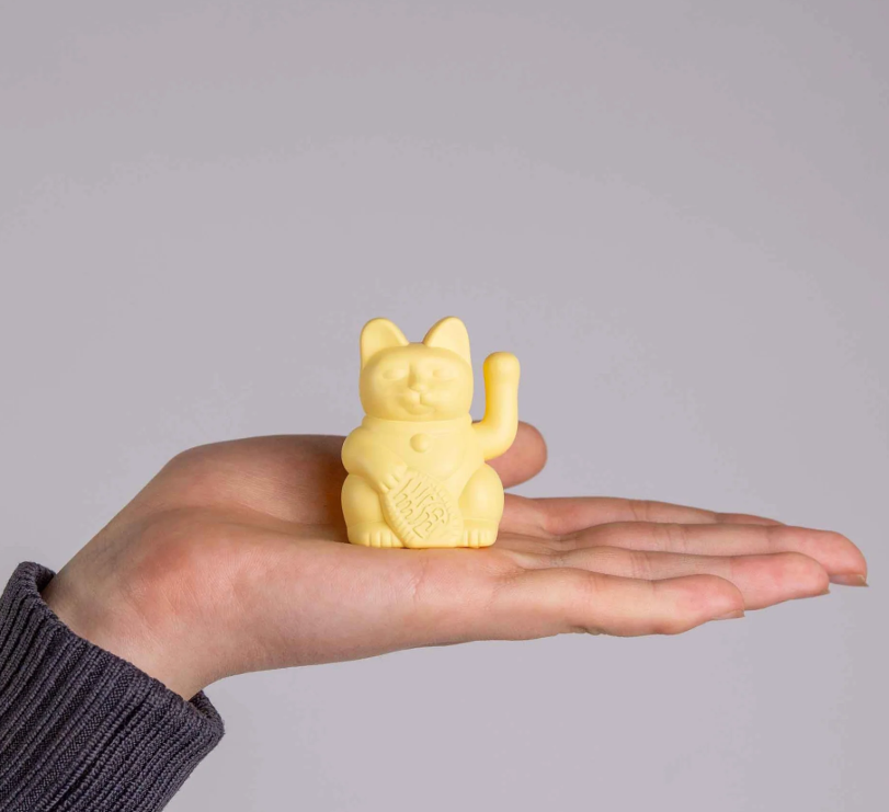 Lucky Cat solaire jaune Richesse