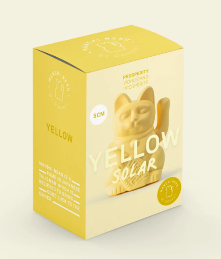 Lucky Cat solaire jaune Richesse