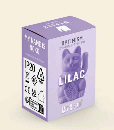 Lucky Cat solaire Lila Optimisme