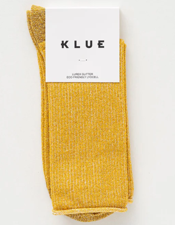 Chaussettes lurex moutarde