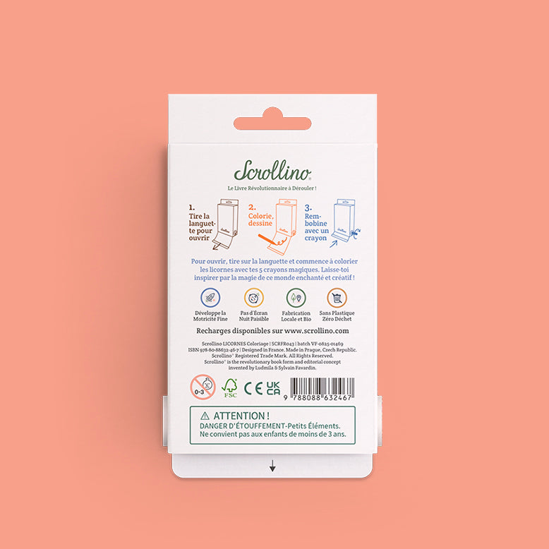 Livre de coloriage Scrollino Licornes
