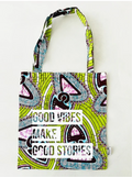 Tote bag en wax vert et rose