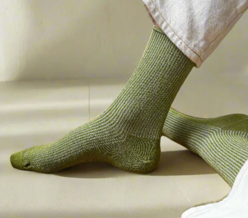 Chaussettes lurex vertes