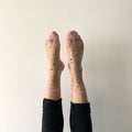 Annabelle - Chaussettes fantaisie transparentes femme confettis roses