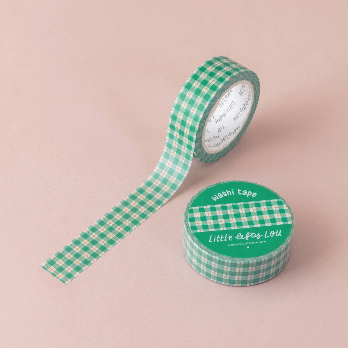 Ruban Washi Vichy Vert