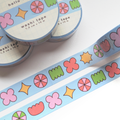 Ruban washi motifs bleus