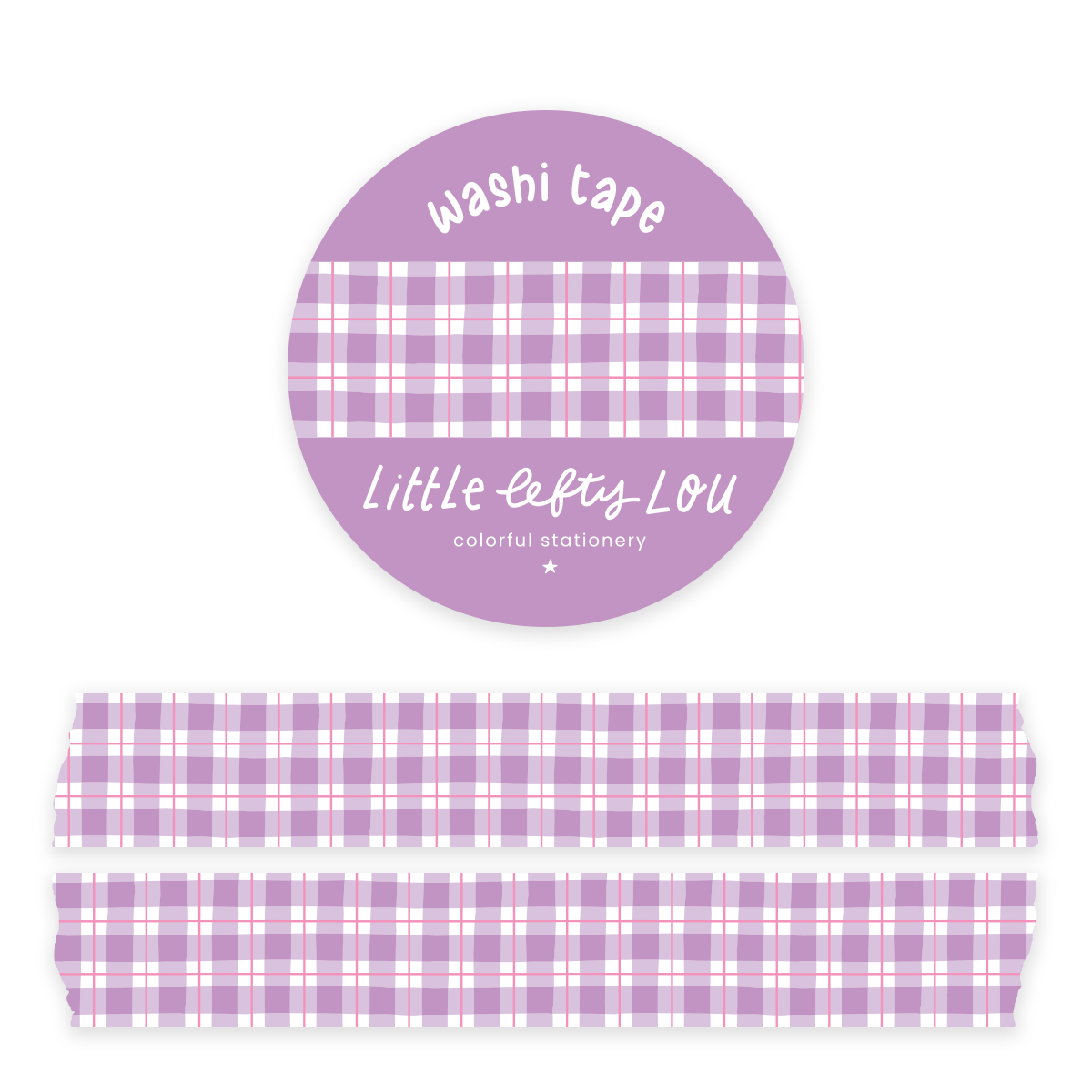 Ruban washi vichy lilas