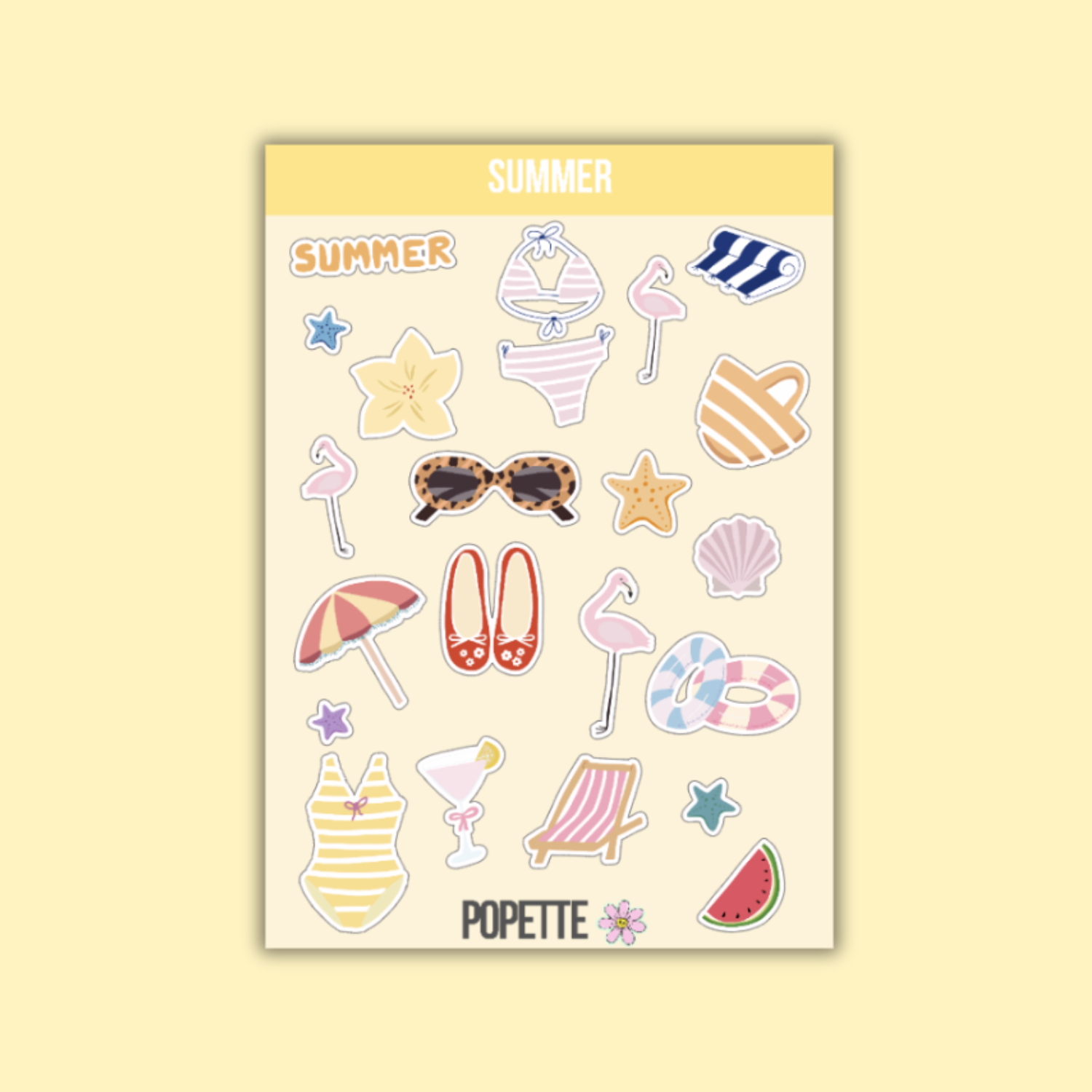 Planche de stickers Summer A5