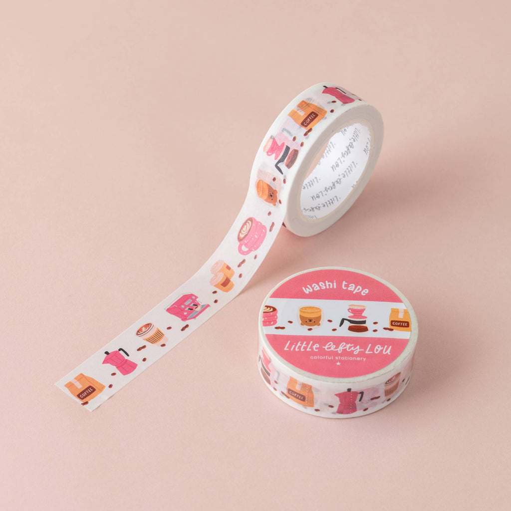 Ruban washi rose « Coffee Time »
