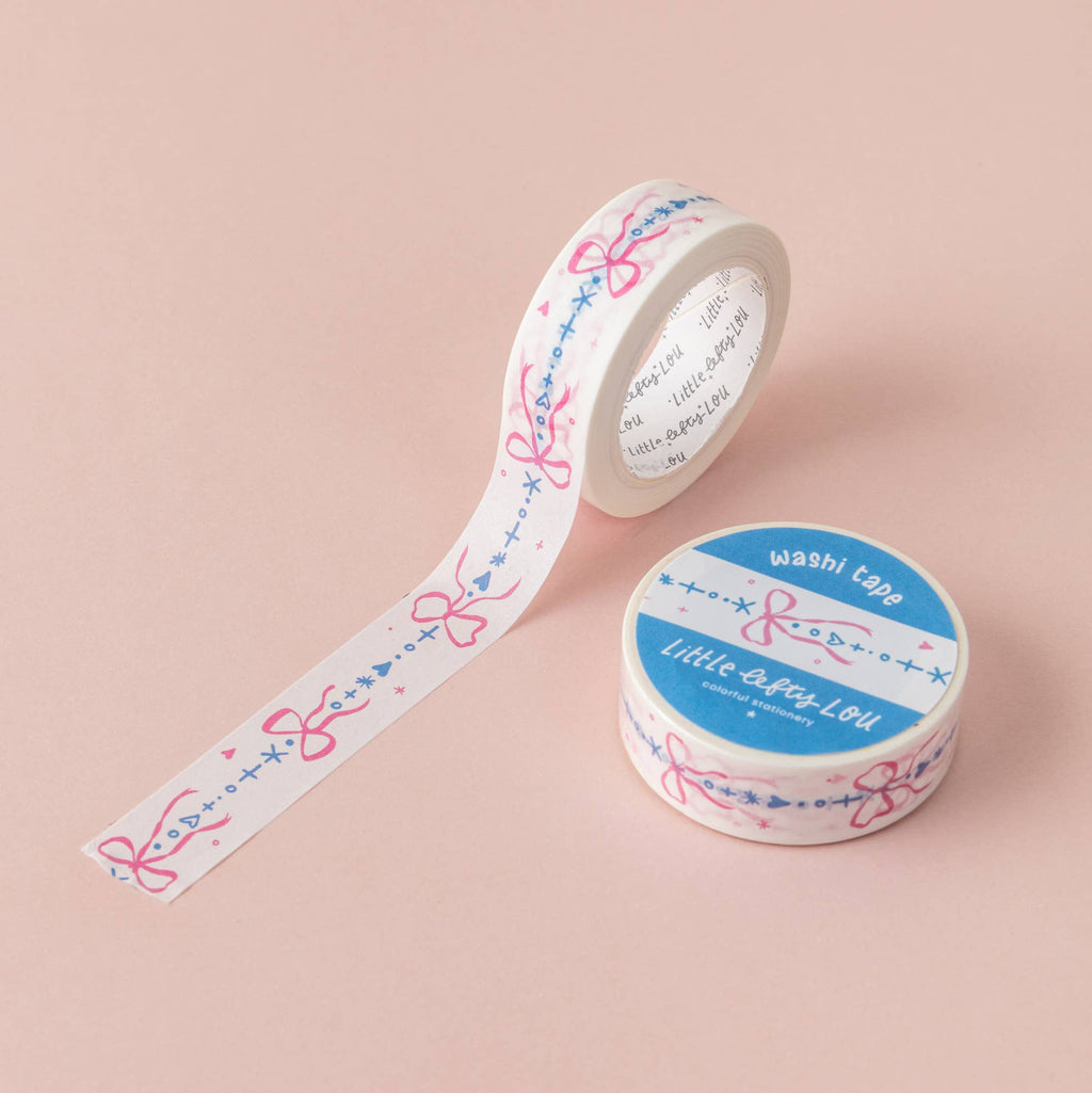 Arcs Bordure Ruban Washi Bleu & Rose