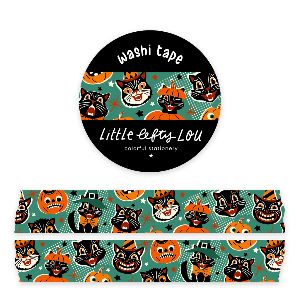 Ruban washi Halloween vintage vert