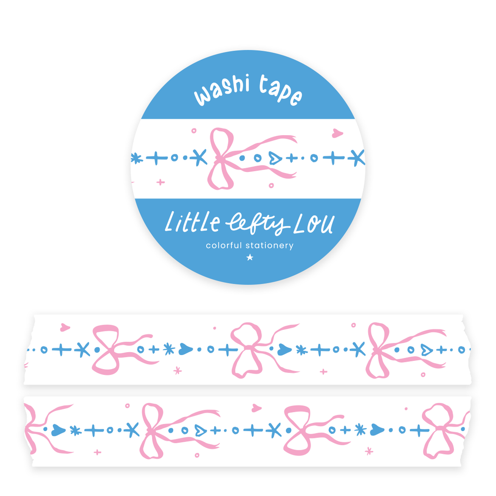 Arcs Bordure Ruban Washi Bleu & Rose