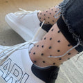 Charlotte - Chaussettes transparentes plumetis noirs