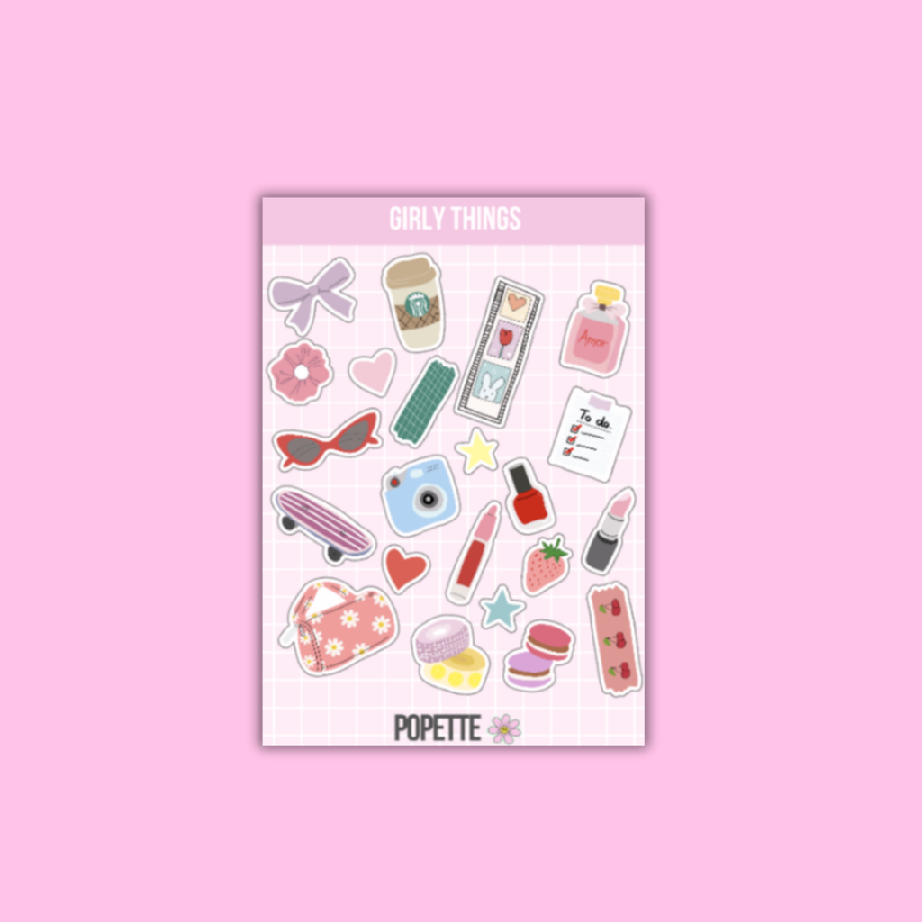 Planche de stickers Girly Things