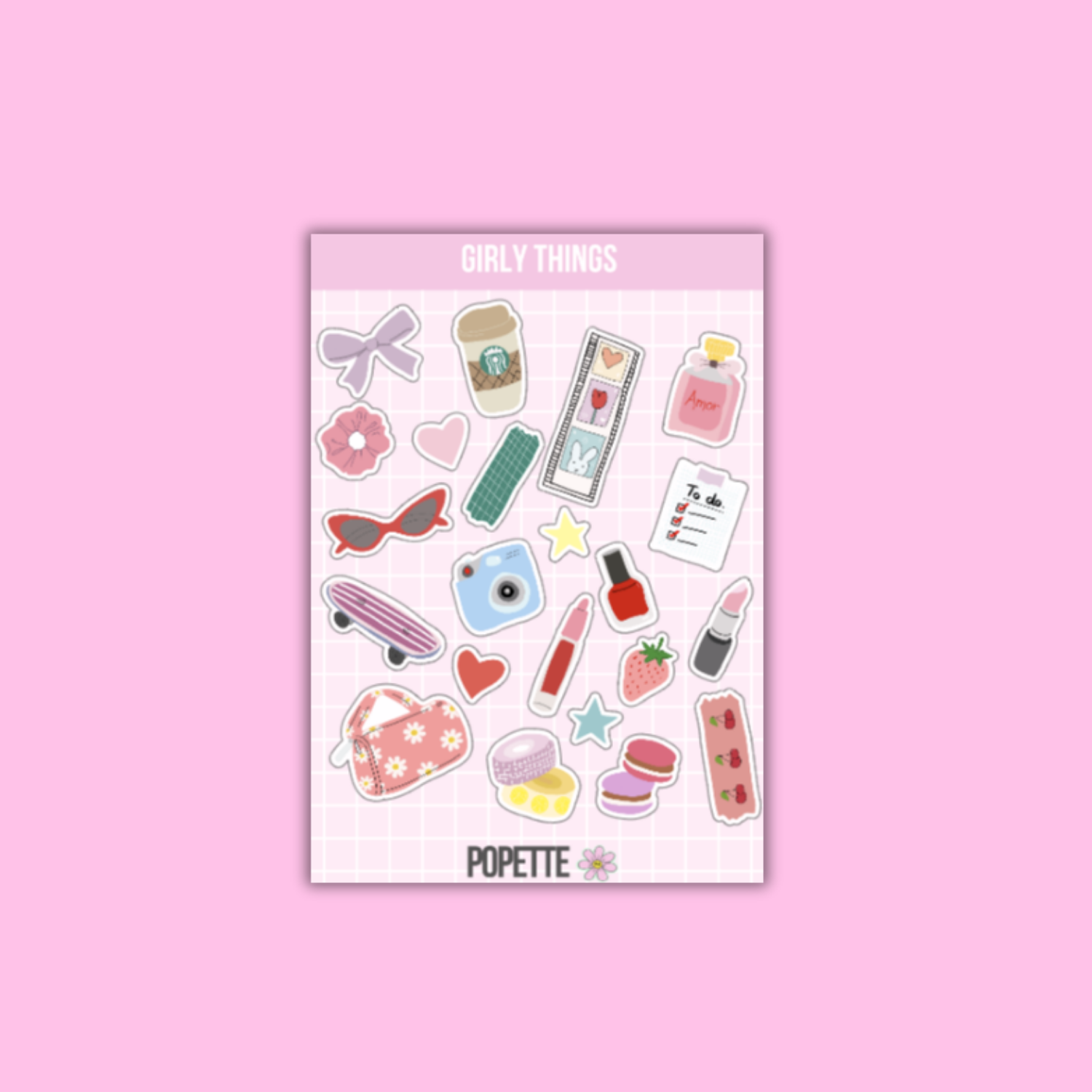 Planche de stickers Girly Things