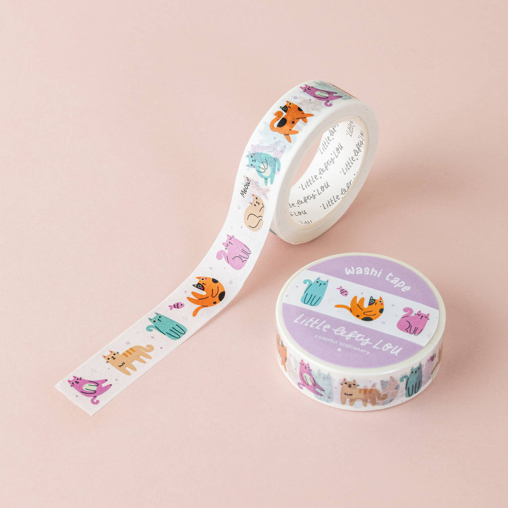 Ruban Washi pour chats colorés