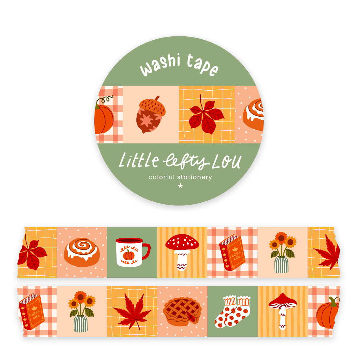 Ruban washi patchwork d'automne