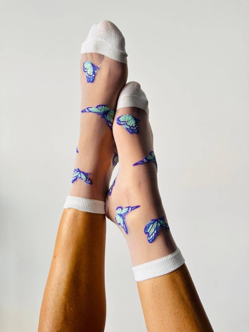 Cynthia - chaussettes transparentes papillon