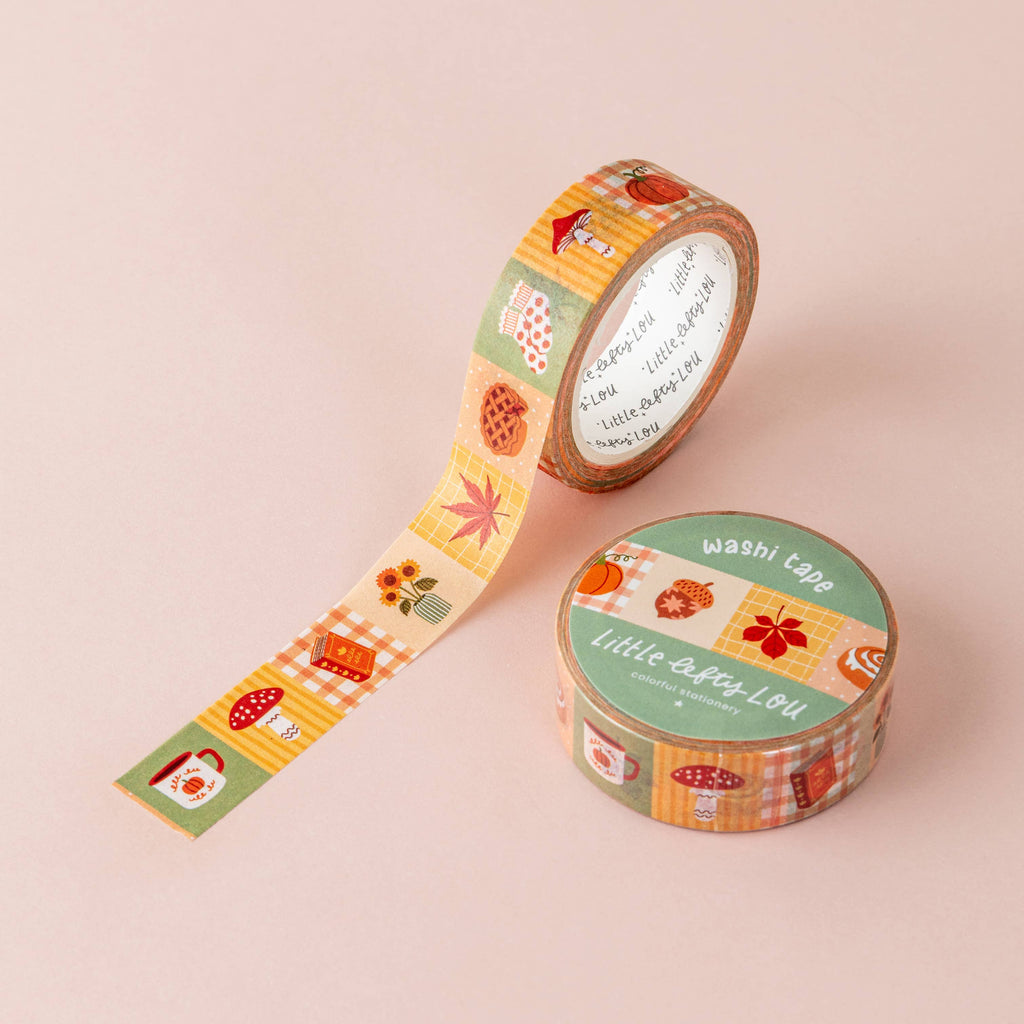 Ruban washi patchwork d'automne