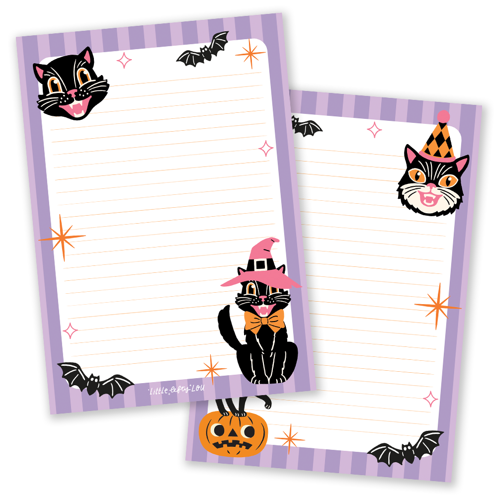 Bloc-notes A5 Halloween vintage recto-verso