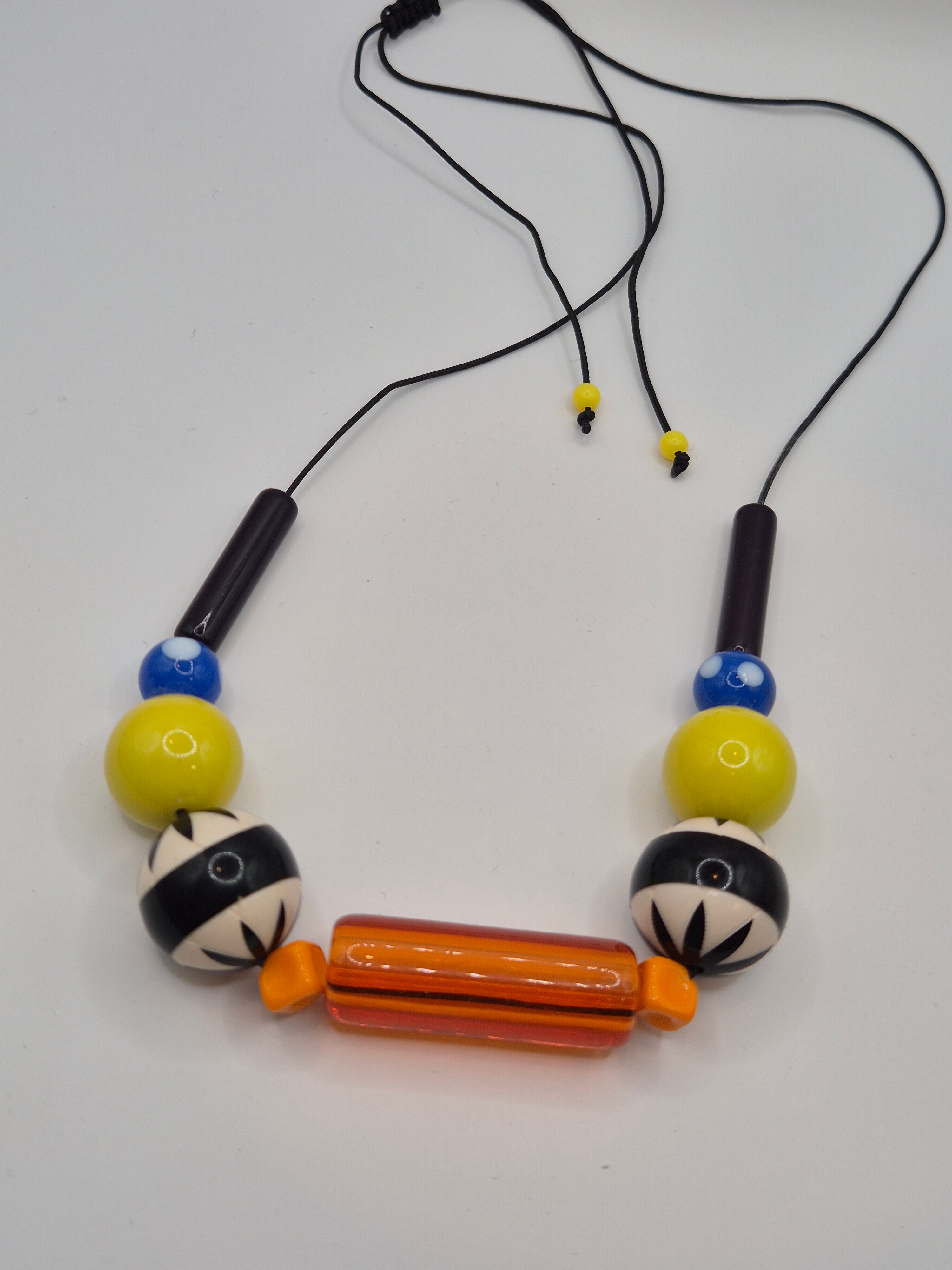 Collier Memphis orange et jaune