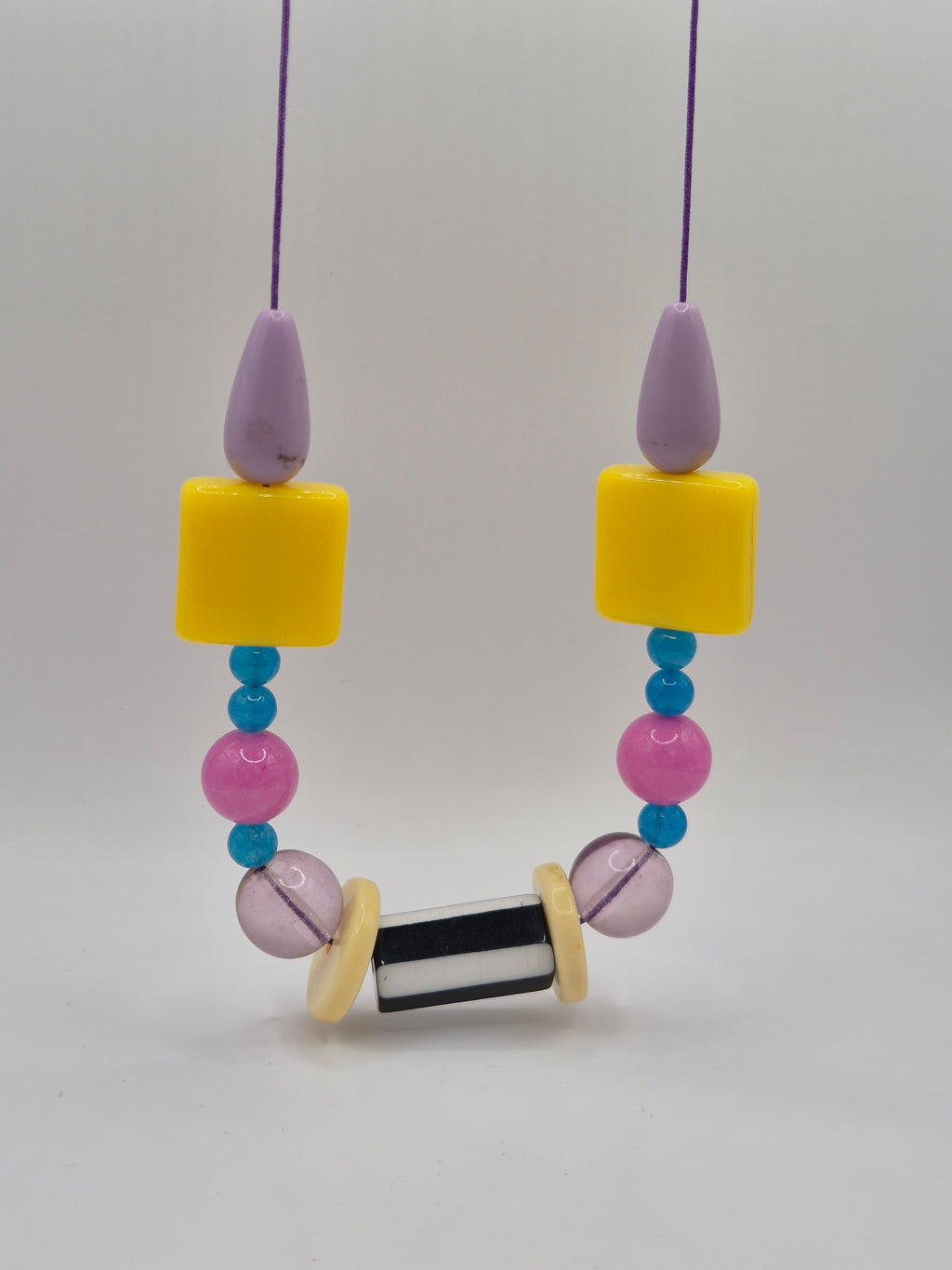 Collier Memphis jaune et rose